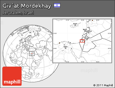 Blank Location Map of Giv`at Mordekhay