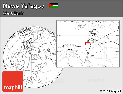Blank Location Map of Newe Ya`aqov