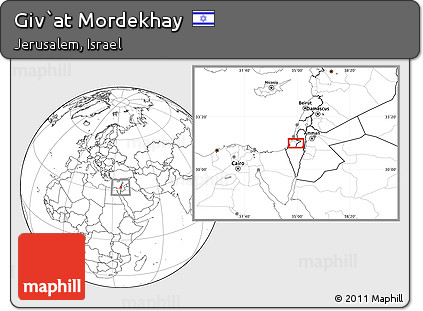 Blank Location Map of Giv`at Mordekhay