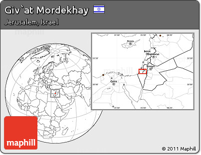 Blank Location Map of Giv`at Mordekhay