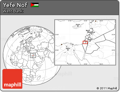 Blank Location Map of Yefe Nof