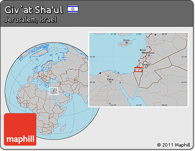 Gray Location Map of Giv`at Sha'ul