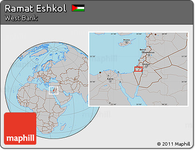 Gray Location Map of Ramat Eshkol