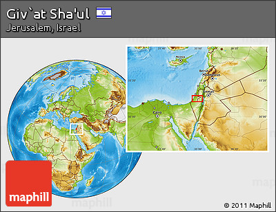 Physical Location Map of Giv`at Sha'ul
