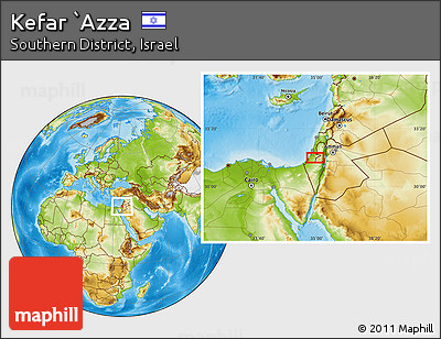 Physical Location Map of Kefar `Azza