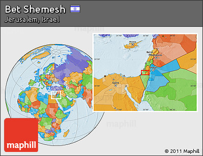 Political Location Map of Bet Shemesh