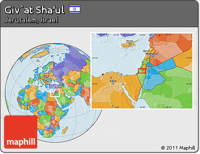 Political Location Map of Giv`at Sha'ul