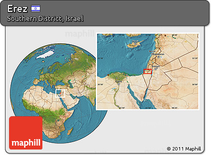 Satellite Location Map of Erez