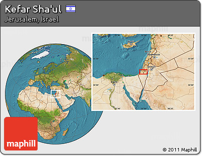 Satellite Location Map of Kefar Sha'ul