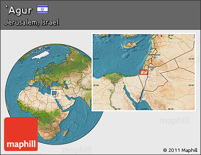 Satellite Location Map of `Agur