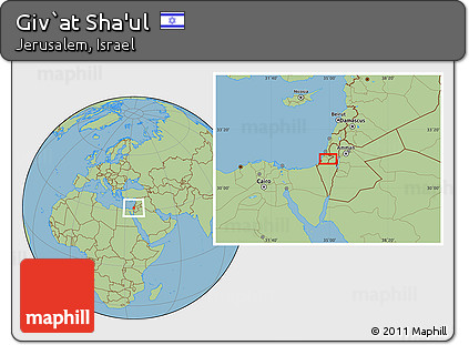 Savanna Style Location Map of Giv`at Sha'ul
