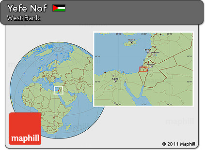 Savanna Style Location Map of Yefe Nof