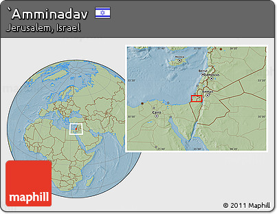 Savanna Style Location Map of `Amminadav, hill shading