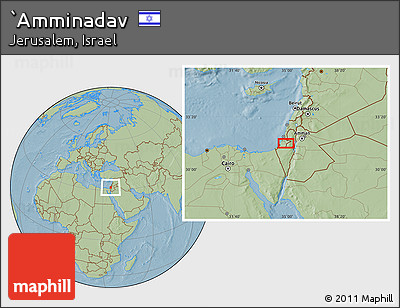 Savanna Style Location Map of `Amminadav, hill shading
