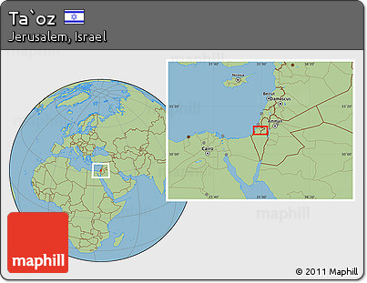 Savanna Style Location Map of Ta`oz