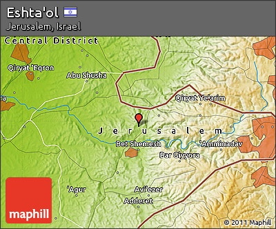 Physical Map of Eshta'ol