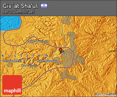 Political Map of Giv`at Sha'ul