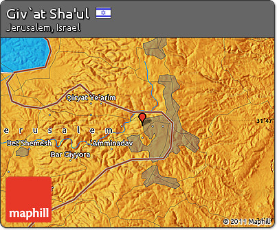 Political Map of Giv`at Sha'ul