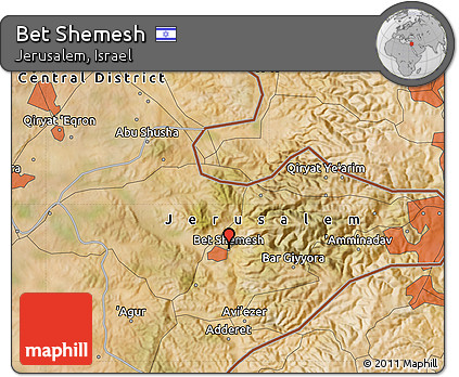 Satellite Map of Bet Shemesh