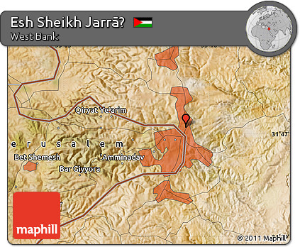 Satellite Map of Esh Sheikh Jarrāḥ