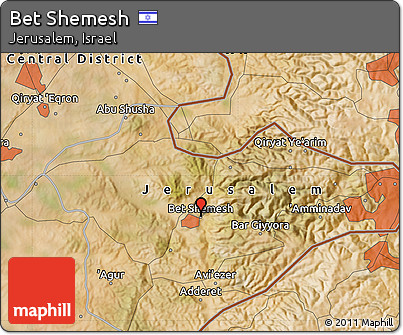 Satellite Map of Bet Shemesh
