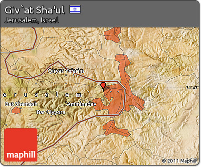 Satellite Map of Giv`at Sha'ul