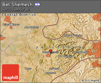 Satellite Map of Bet Shemesh