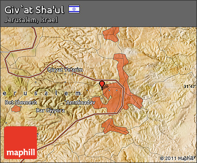 Satellite Map of Giv`at Sha'ul