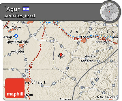 Shaded Relief Map of `Agur