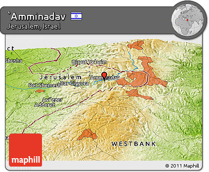 Physical Panoramic Map of `Amminadav