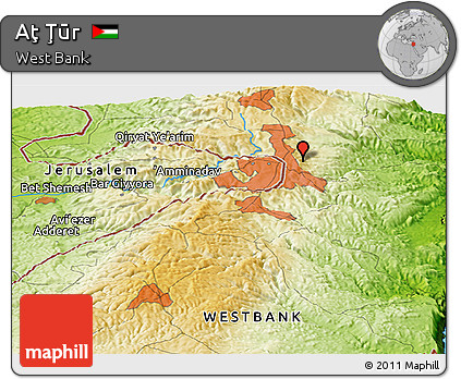 Physical Panoramic Map of Aţ Ţūr