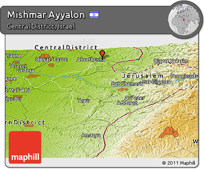Physical Panoramic Map of Mishmar Ayyalon
