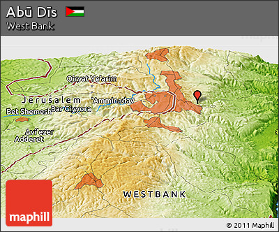 Physical Panoramic Map of Abū Dīs