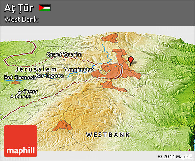 Physical Panoramic Map of Aţ Ţūr