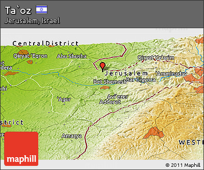 Physical Panoramic Map of Ta`oz