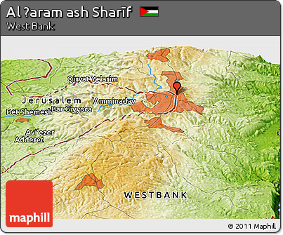 Physical Panoramic Map of Al Ḩaram Ash Sharīf