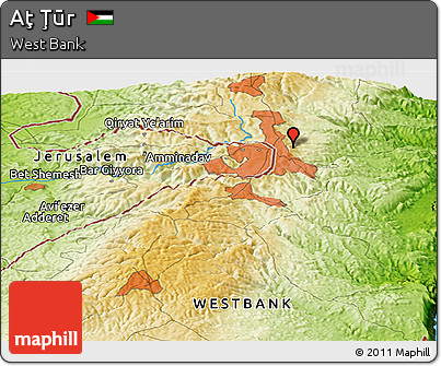 Physical Panoramic Map of Aţ Ţūr