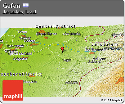 Physical Panoramic Map of Gefen
