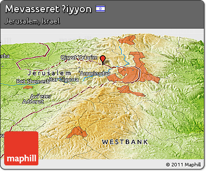 Physical Panoramic Map of Mevasseret Ẕiyyon
