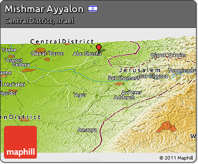 Physical Panoramic Map of Mishmar Ayyalon