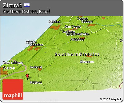 Physical Panoramic Map of Zimrat