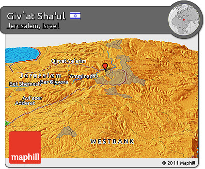 Political Panoramic Map of Giv`at Sha'ul