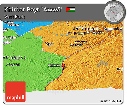 Political Panoramic Map of Khirbat Bayt `Awwā'