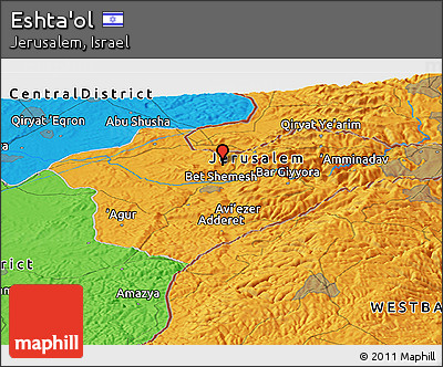 Political Panoramic Map of Eshta'ol