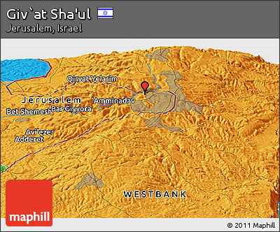 Political Panoramic Map of Giv`at Sha'ul