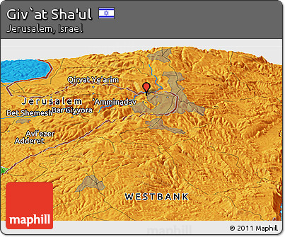 Political Panoramic Map of Giv`at Sha'ul