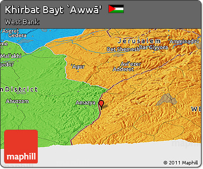 Political Panoramic Map of Khirbat Bayt `Awwā'
