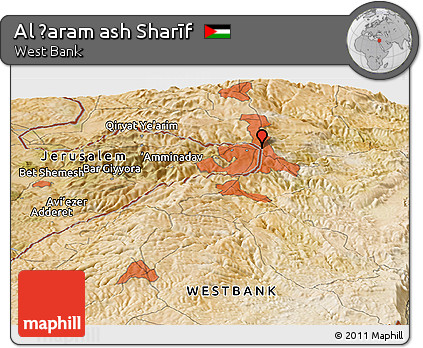 Satellite Panoramic Map of Al Ḩaram Ash Sharīf