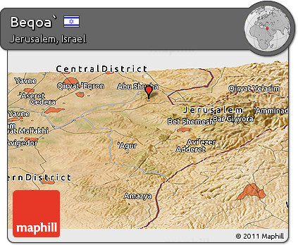 Satellite Panoramic Map of Beqoa`