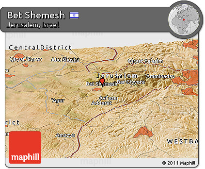 Satellite Panoramic Map of Bet Shemesh